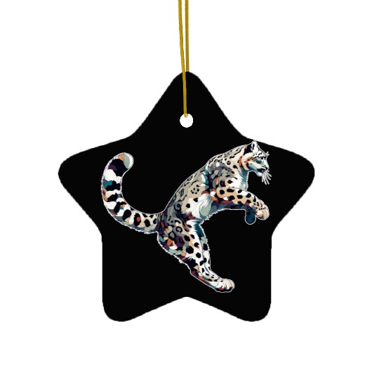 Snow Leopard Leopard White Leopard Ceramic Ornaments