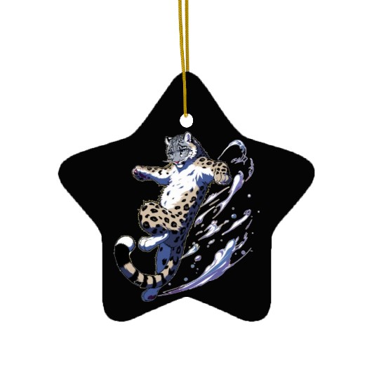 Snow Leopard Leopard White Leopard Ceramic Ornaments