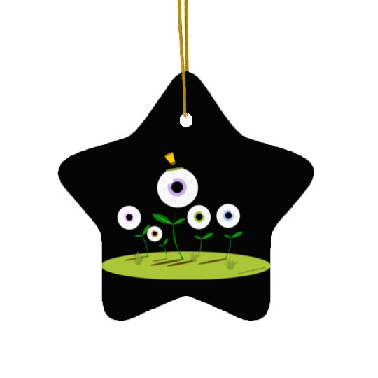 CIRCUS IN SPRING: EYES ON SPRING FLOWERS Ceramic Ornaments