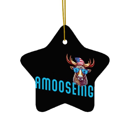 Not Amooseing Cool Moose Ceramic Ornaments