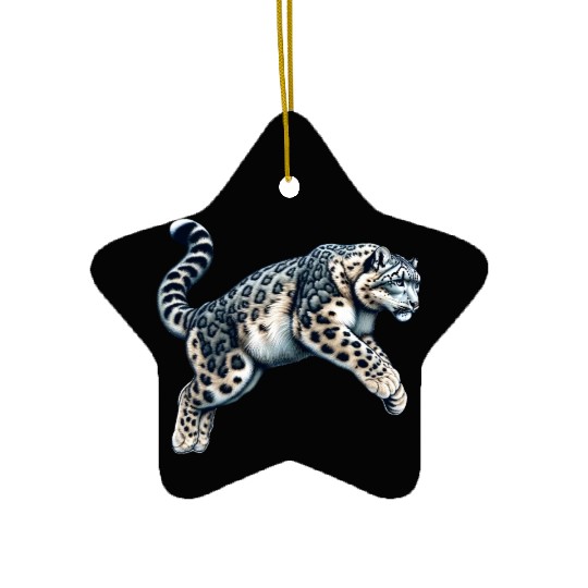 Snow Leopard Leopard White Leopard Ceramic Ornaments
