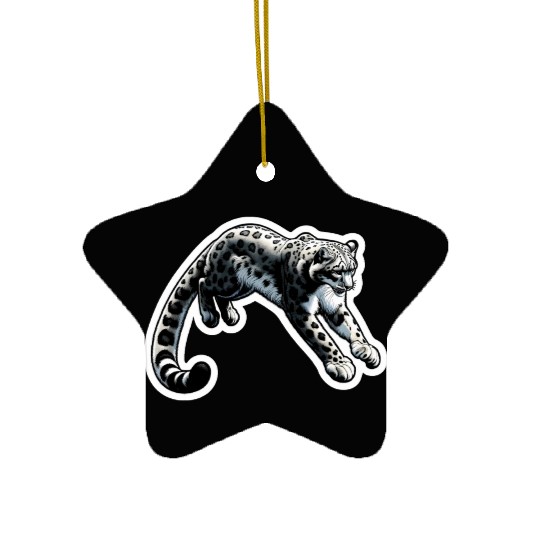 Snow Leopard Leopard White Leopard Ceramic Ornaments