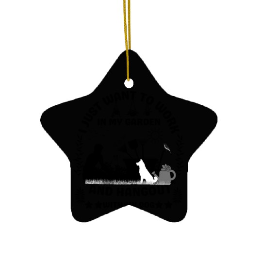 Garden Bliss: Uniting Dog Lovers and Green Thumbs! Ceramic Ornaments