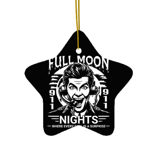 Full Moon Nights Where Every Call is a Surprise Ceramic Ornaments