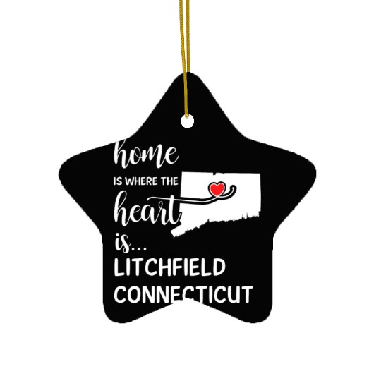 Litchfield County Connecticut Is Where My Heart Is Ceramic Ornaments