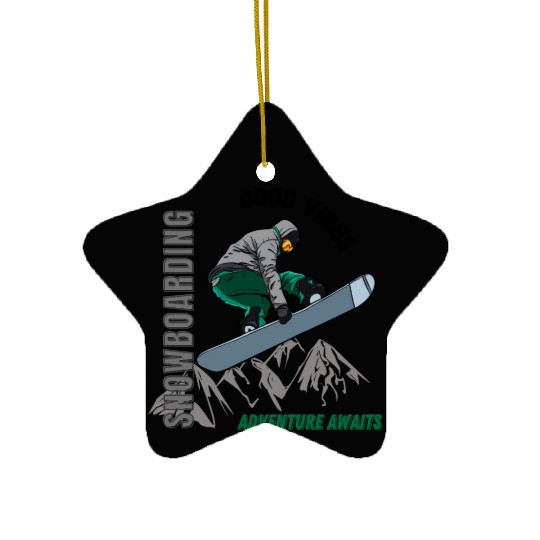 Snowboarding 1 Ceramic Ornaments