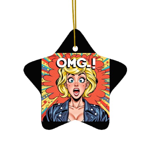 OMG Funny comics Ceramic Ornaments