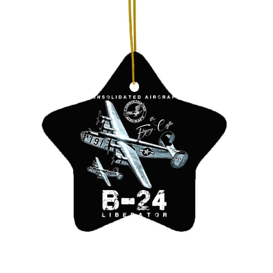 B24 Liberator The Flying Coffin WW2 Heavy Bomber A Ceramic Ornaments