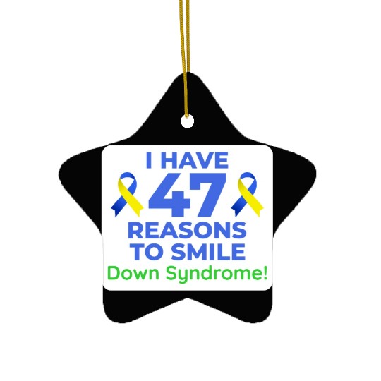 Down Syndrome Awareness 47 Reasons to Smile Ceramic Ornaments