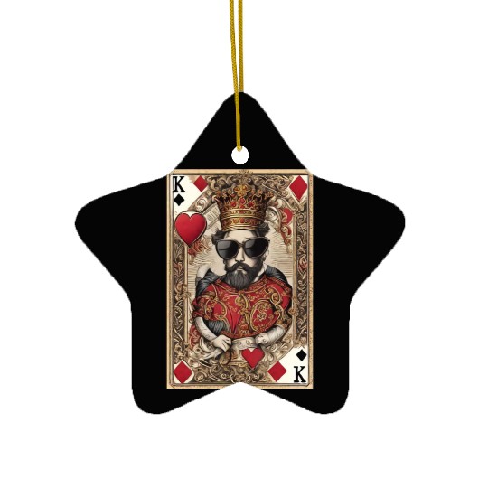 Mens King of Hearts Ceramic Ornaments Cool Ceramic Ornaments for Guys