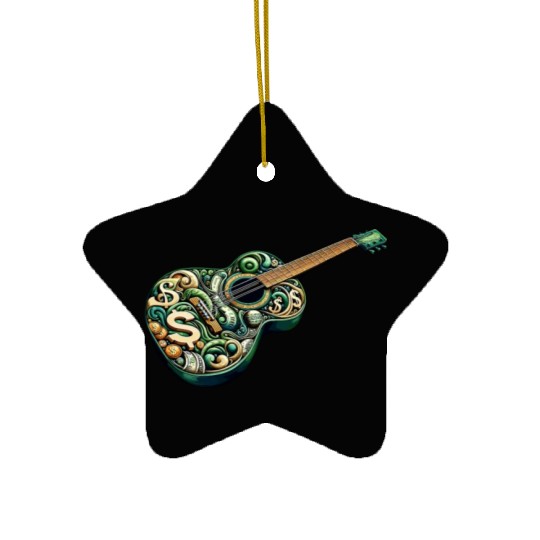 Retro Style Guitar for Guitarists Ceramic Ornaments
