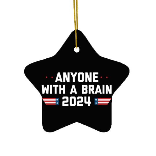 2024 Brain Vote Democracy Anti-Trump Ceramic Ornaments