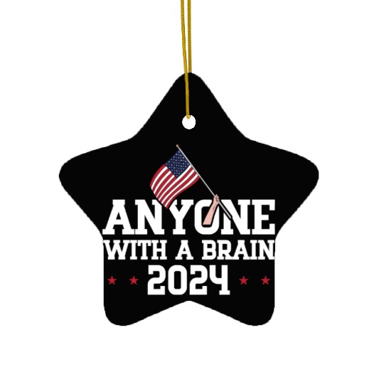 2024 Brain Vote Democracy Anti-Trump Ceramic Ornaments