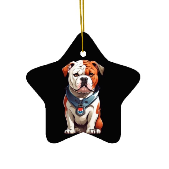 English Bulldog Stickers Ceramic Ornaments