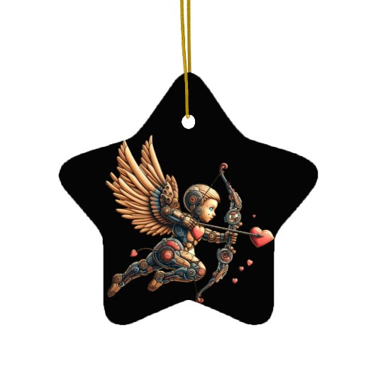 Robo Cupid Ceramic Ornaments