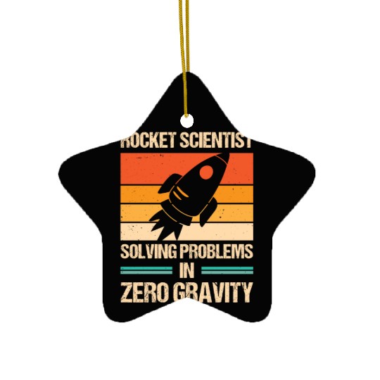 Rocket Scientist Retro Zero Gravity Vintage Ceramic Ornaments