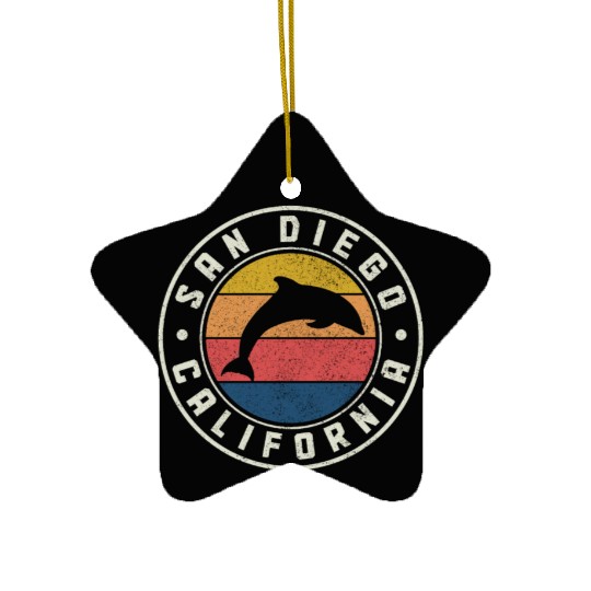 San Diego California Dolphin Souvenir Ceramic Ornaments