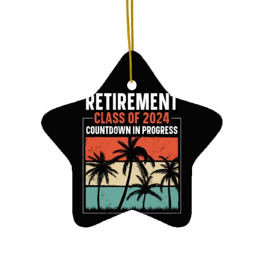 2024 Retirement Countdown Beach Ceramic Ornaments