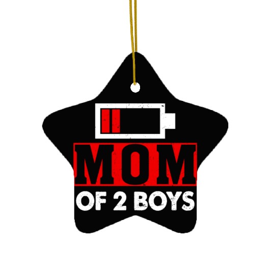 Mom of 2 Boys Mom and Son Matching Mom Gifts Ceramic Ornaments