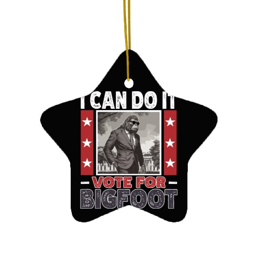 Presidential elections 2024 Bigfoot Ceramic Ornaments