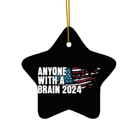 2024 Brain Vote Democracy Anti-Trump Ceramic Ornaments