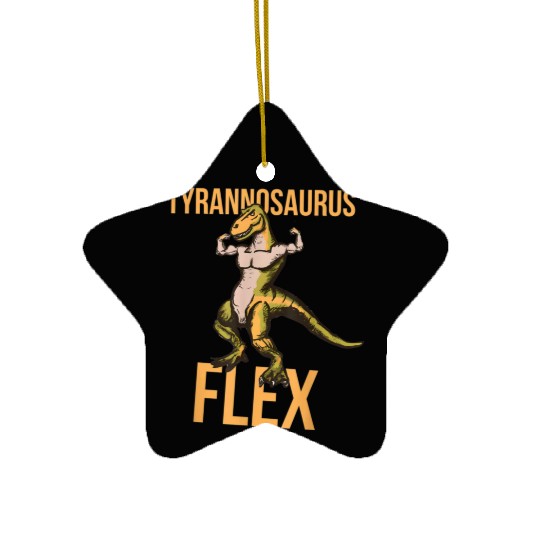Tyrannosaurus Flex Weightlifting Powerlifting Ceramic Ornaments