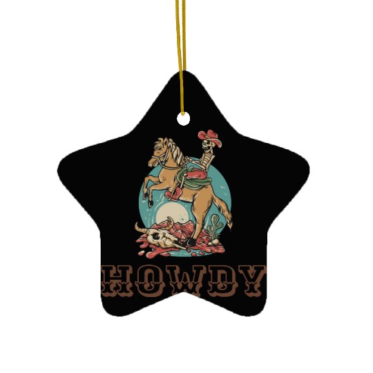 Howdy Ceramic Ornaments
