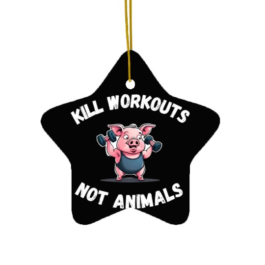 Workout Pig Ceramic Ornaments