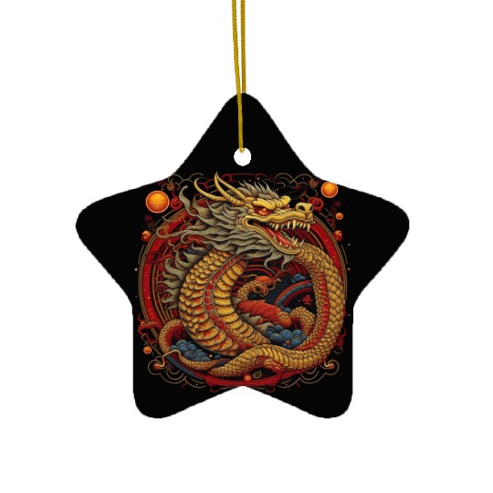 Chinese dragon. Dragon in a circle. Ceramic Ornaments