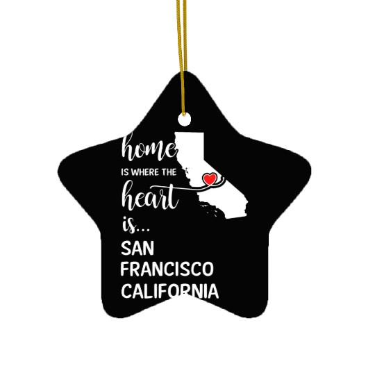 San Francisco County Is Where My Heart Is Cool Gif Ceramic Ornaments