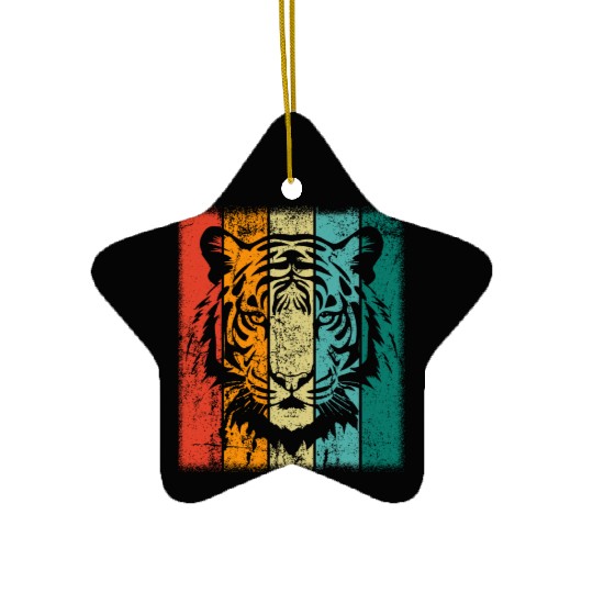 Retro Tiger Ceramic Ornaments