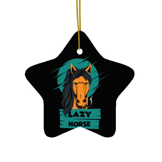 Horse Smoking Cigar - Funny Equestrian Ceramic Ornaments