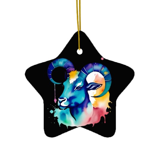 Color splash zodiac: Capricorn Ceramic Ornaments