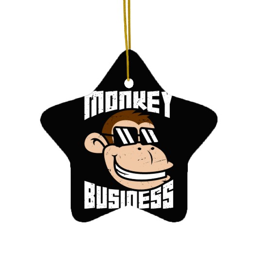 Monkey Business Ceramic Ornaments
