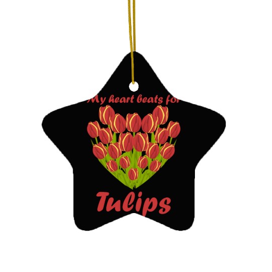 Tulips Flowers Heart Garden Tulip Ceramic Ornaments