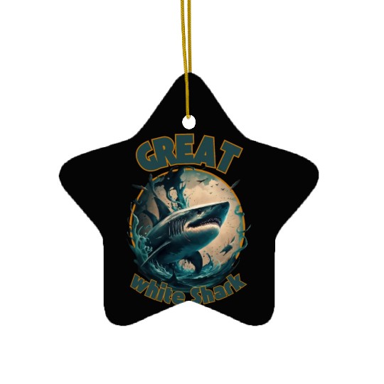 Great White Shark Ceramic Ornaments