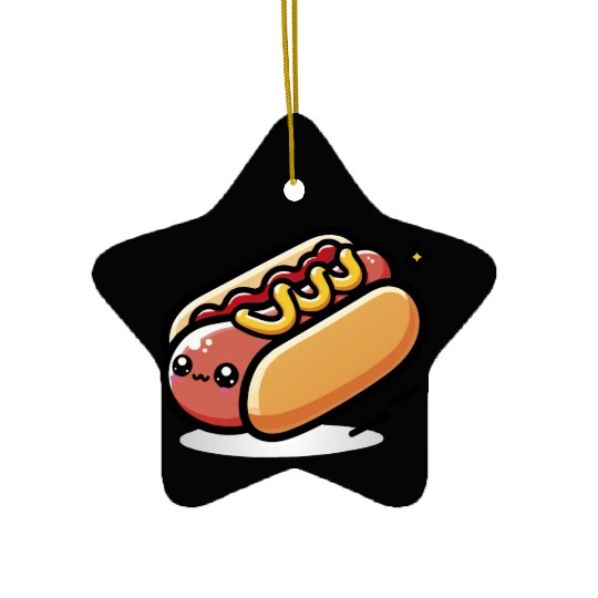 Cute Kawaii Hot dog Ceramic Ornaments