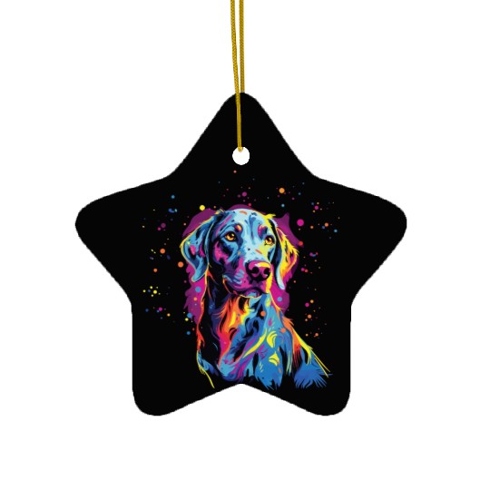 Watercolor Colorful Louisiana Catahoula Ceramic Ornaments