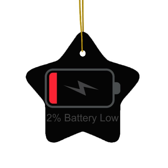 100% charged and 2% Battery low couple Ceramic Ornaments