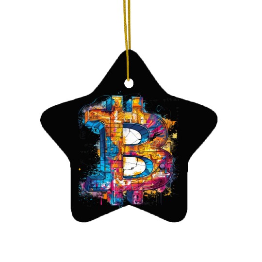 Pi day 3.14 Math Teacher Crypto Bitcoin Holder Ceramic Ornaments