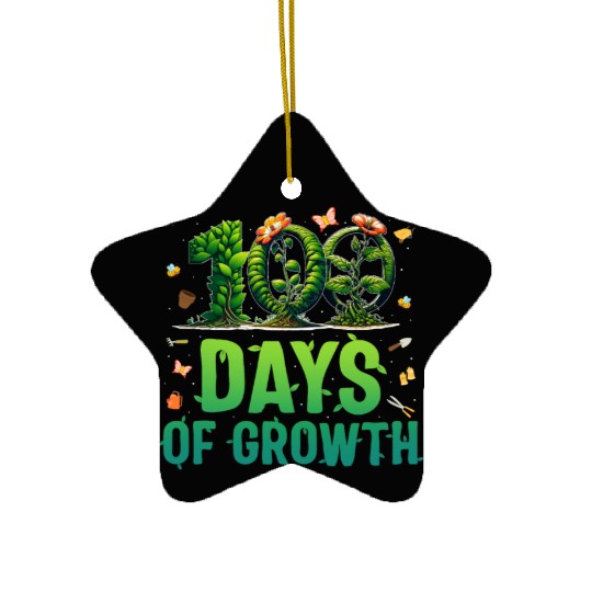 School Ceramic Ornaments, 100 Days Of Growth Growing Plants