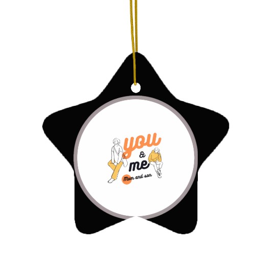 Mom and son Ceramic Ornaments