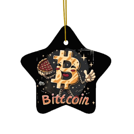 Pi day 3.14 Crypto Bitcoin Smile Math Code Ceramic Ornaments