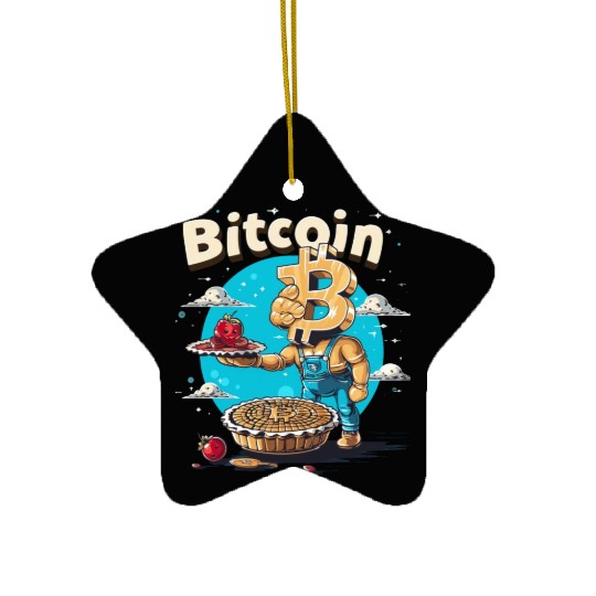 Pi day 3.14 Crypto Bitcoin Fitness Man Love Apple Ceramic Ornaments