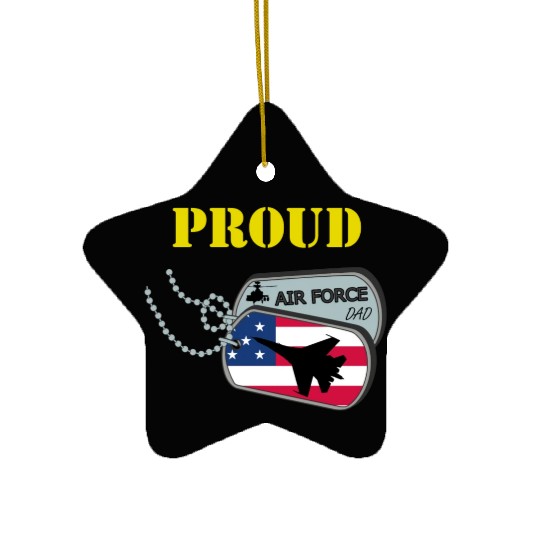 Proud Air Force Dad Ceramic Ornaments