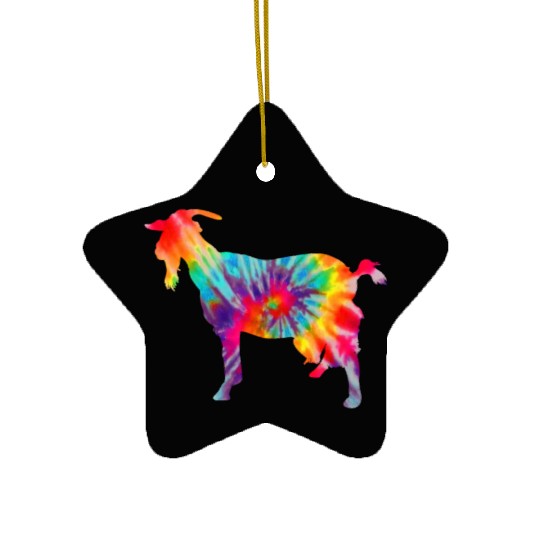 Goat Tie Dye Farmer Gift Ceramic Ornaments
