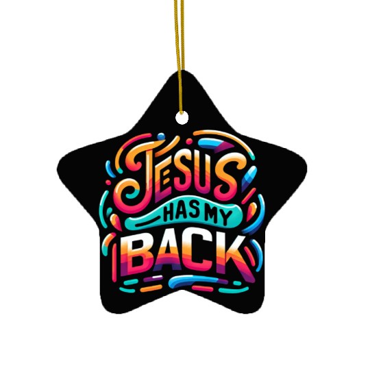 Jesus Has My Back 24 Ceramic Ornaments