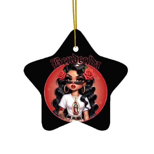 Blessed in Spanish Bendecida Catholic Gift Ceramic Ornaments