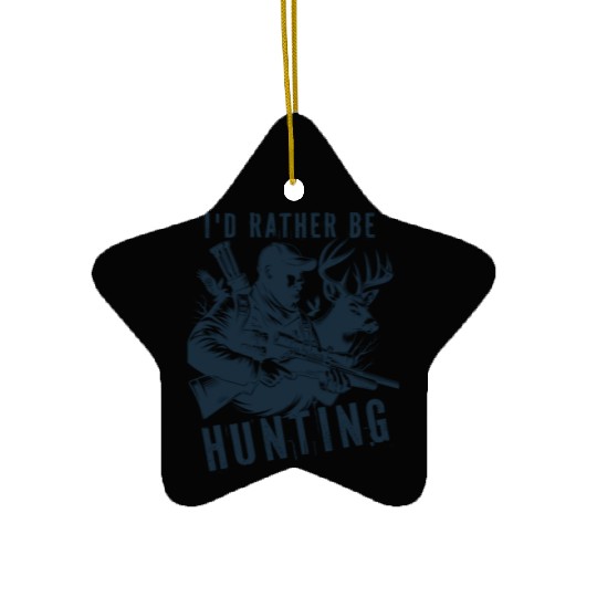 Hunting Lovers Deer Id Rather Be Camping Summer Ceramic Ornaments