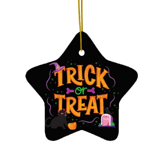 Trick or Treat Halloween. Ceramic Ornaments